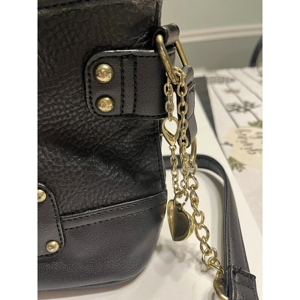 Juicy Couture Black Rhinestone Blingy Handbag Shoulder Purse Crossbody